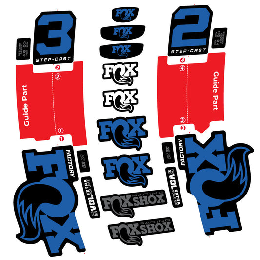 Stickers Fox 32 StepCast Factory 2 2025 compatibles Autocollants fourche 29"