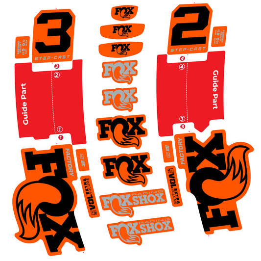 Stickers Fox 32 StepCast Factory 2025 compatibles Autocollants fourche 29"