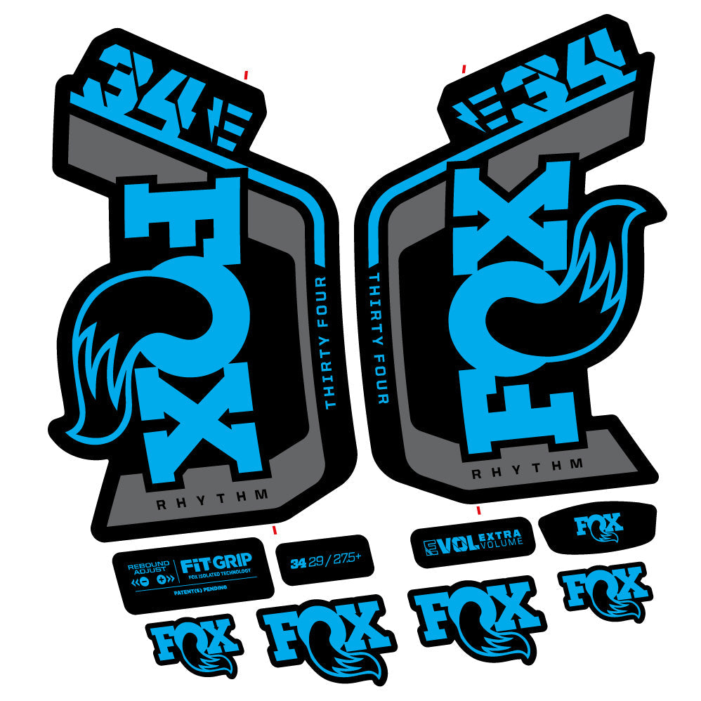 Stickers Fox Factory 34 Rhythm E 2024 compatibles Autocollants fourche VTT 29"
