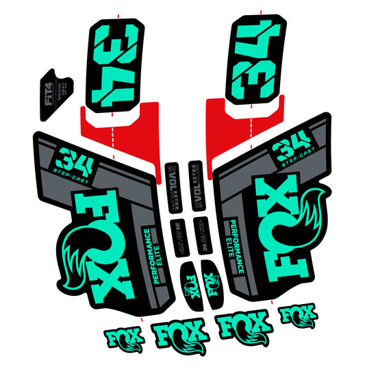 Stickers Fox 34 SC Elite 2021 compatibles Autocollants fourche VTT 29"