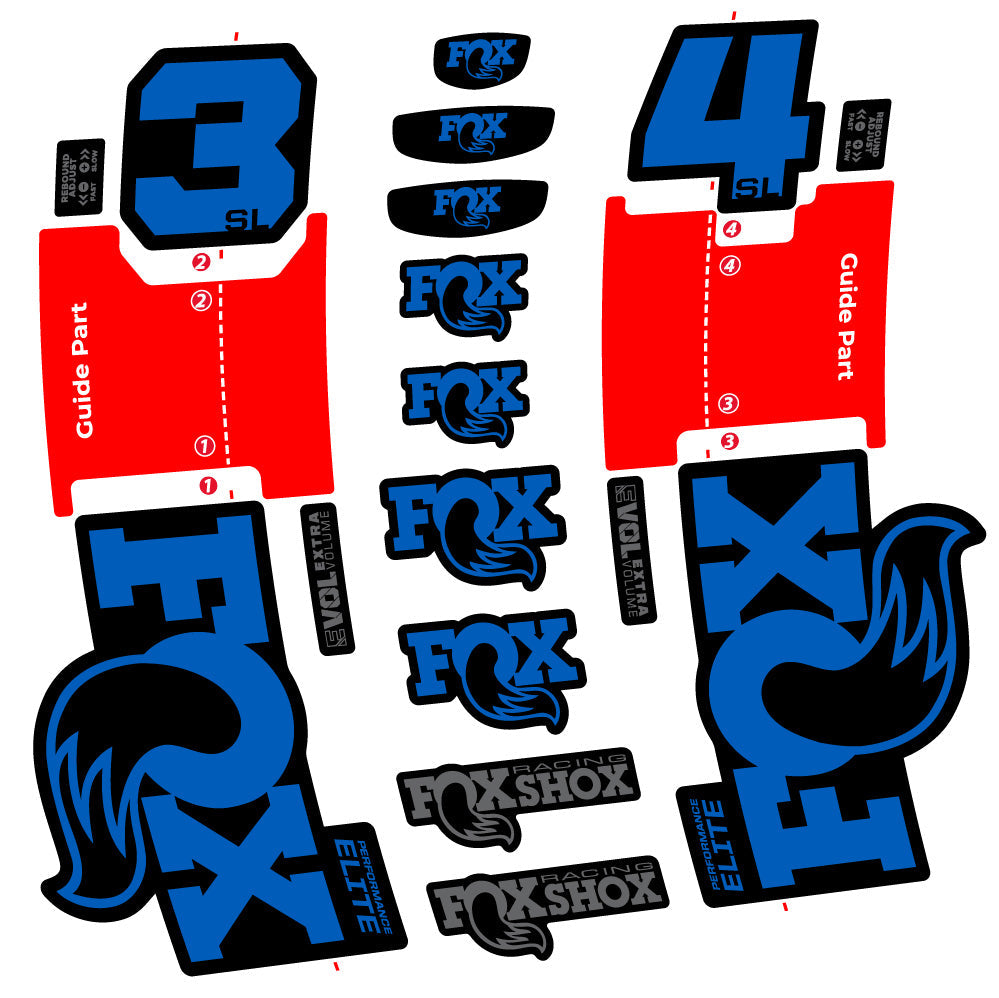 Stickers FOX 34 SL Performance Elite compatibles Autocollants fourche VTT 29"