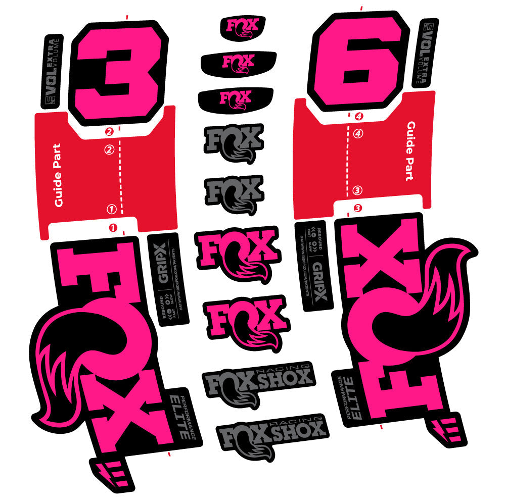 Stickers FOX 36 Performance Elite EOptimized compatibles Autocollants fourche VTT 29"
