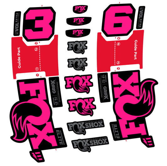 Stickers FOX 36 Performance Elite E-Optimized compatibles - Autocollants fourche VTT