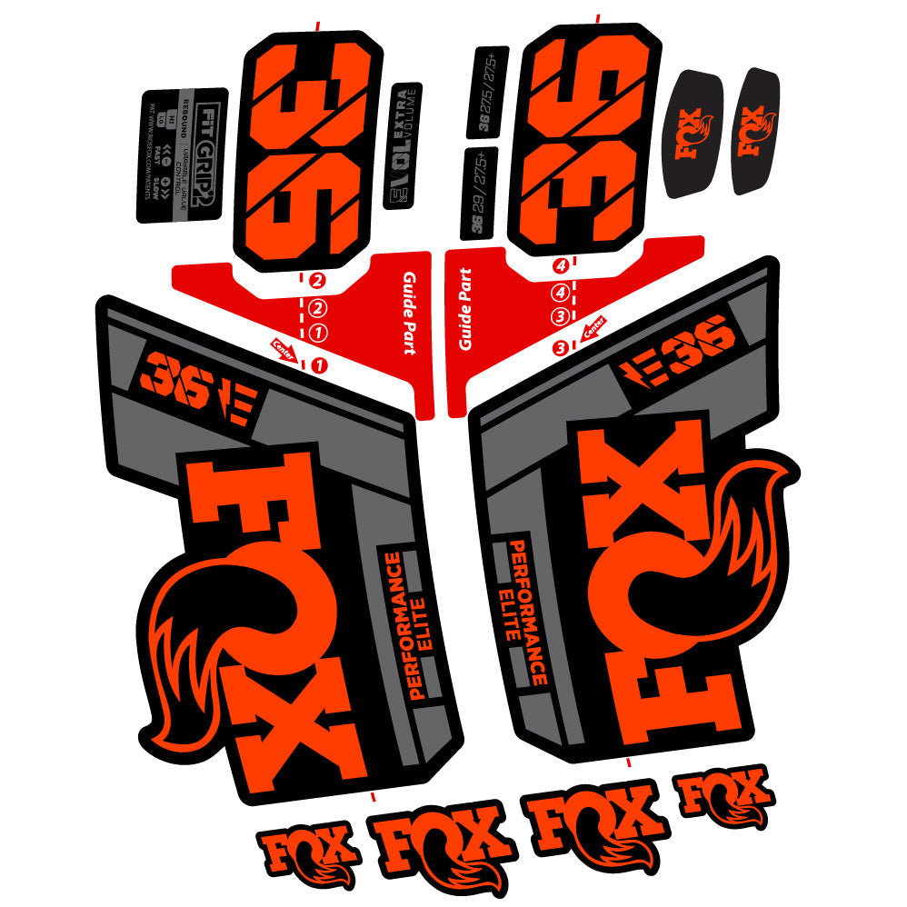 Stickers FOX 36 Elite E compatibles Autocollants fourche VTT 29"