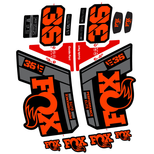 Stickers FOX 36 Elite E compatibles Autocollants fourche VTT 29"