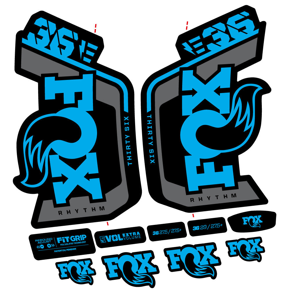 Stickers Fox 36 Rhythm E 29” Autocollant Kit with 2023 2024 MTB Vinyl Stickers Autocollants fourche VTT
