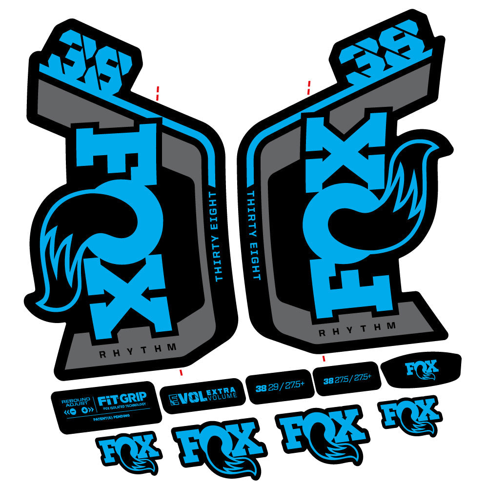 Stickers Fox Factory 38 Rhythm 2024 compatibles Autocollants fourche VTT 29"