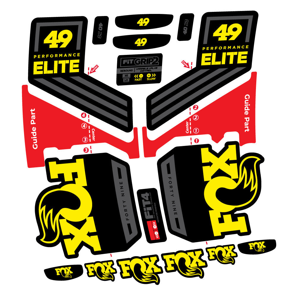 Stickers Fox 49 Performance Elite 2019 compatibles Autocollants fourche 29"