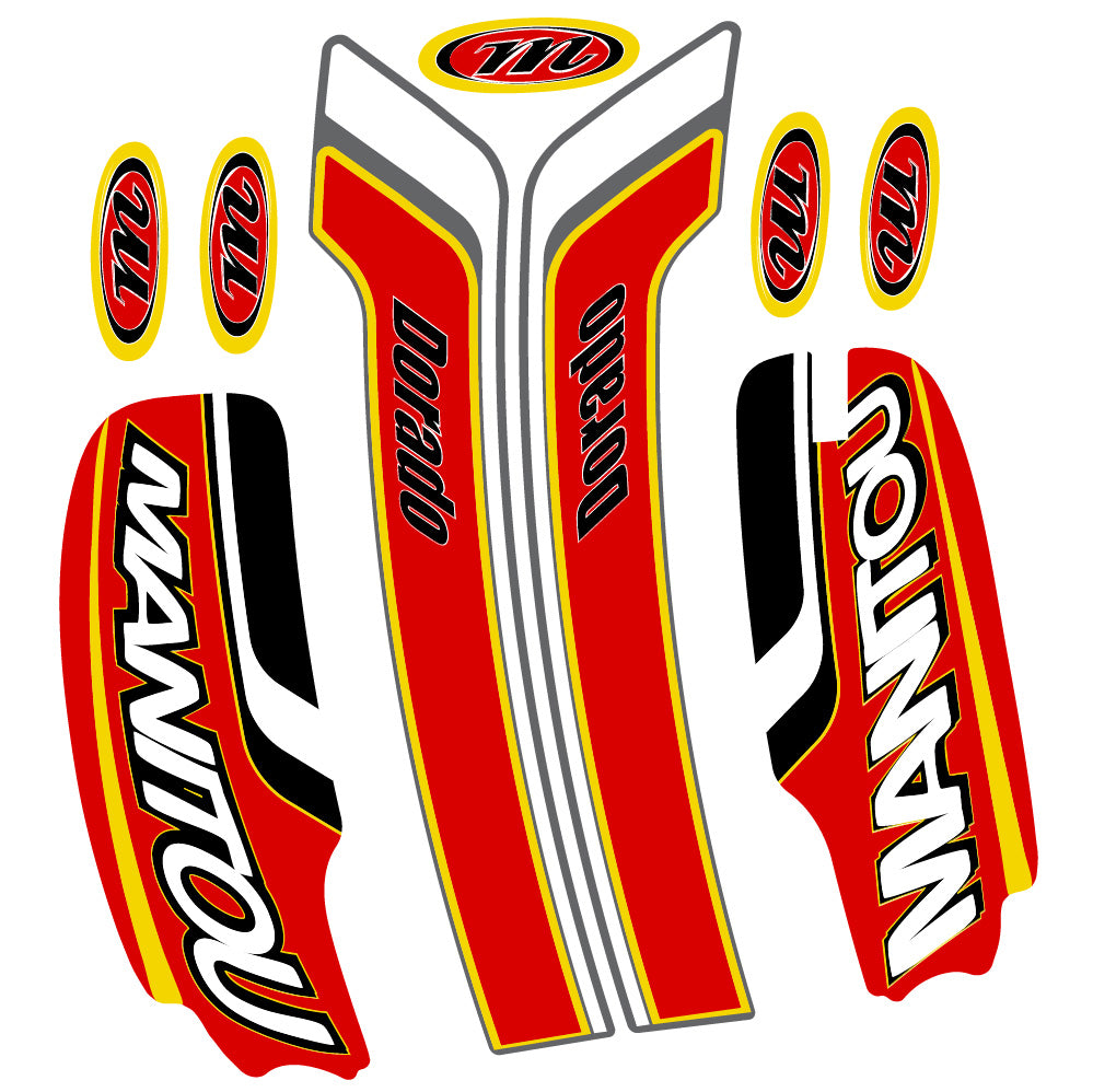 Stickers Manitou Dorado Pro Expert Comp 2022 compatibles - Autocollants fourche VTT