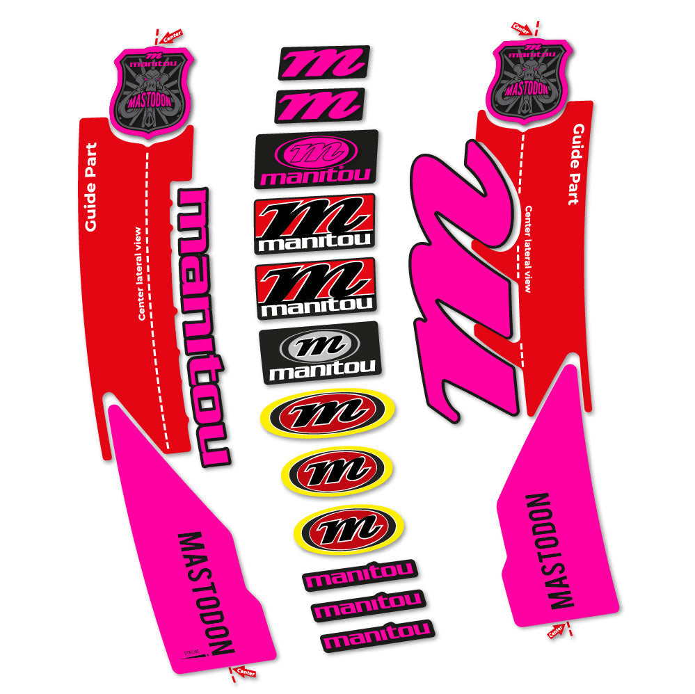 Stickers Manitou Mastodon 2017 compatibles - Autocollants fourche VTT