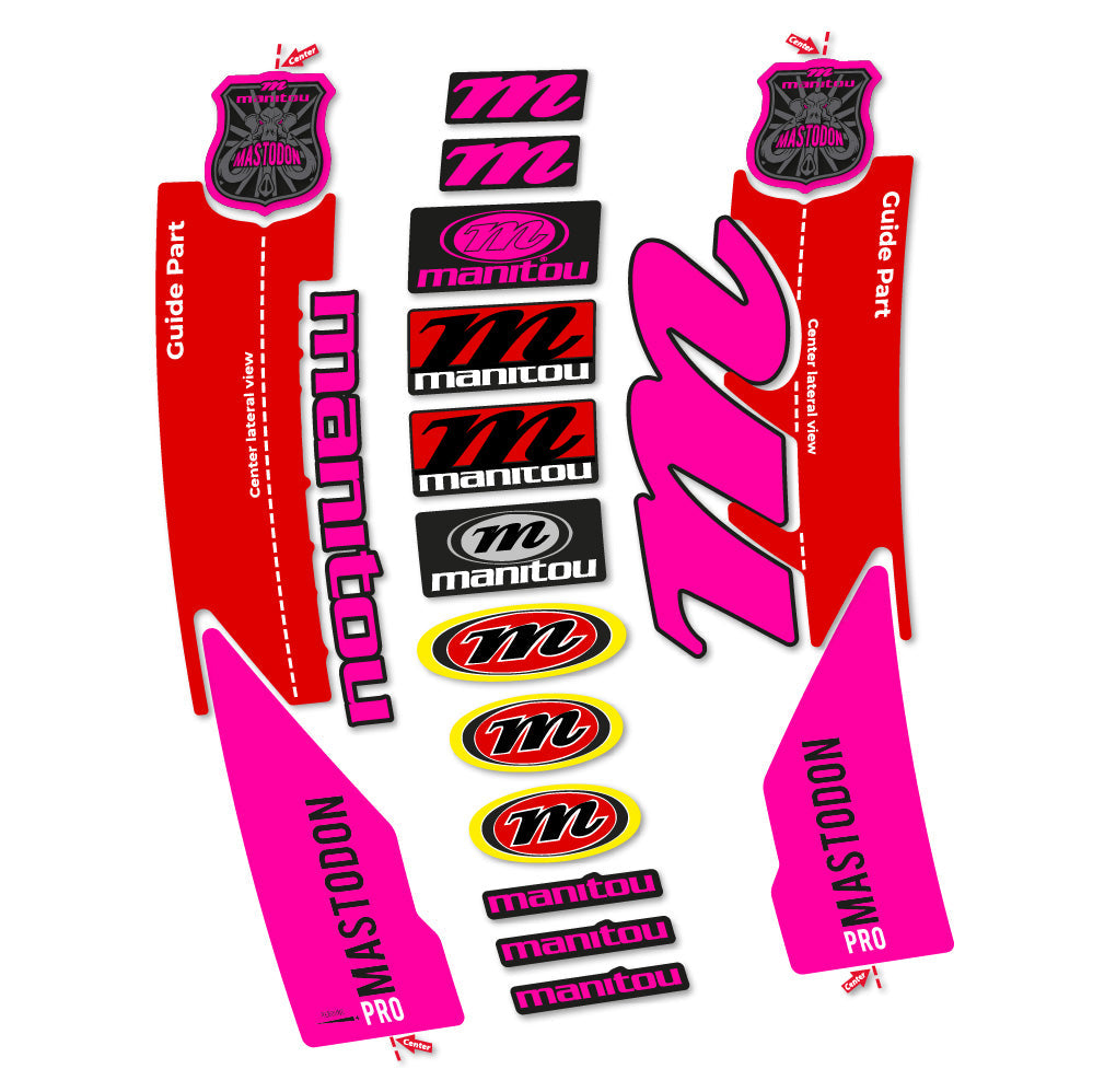 Stickers Manitou Mastodon PRO 2017 compatibles Autocollants fourche VTT 29"