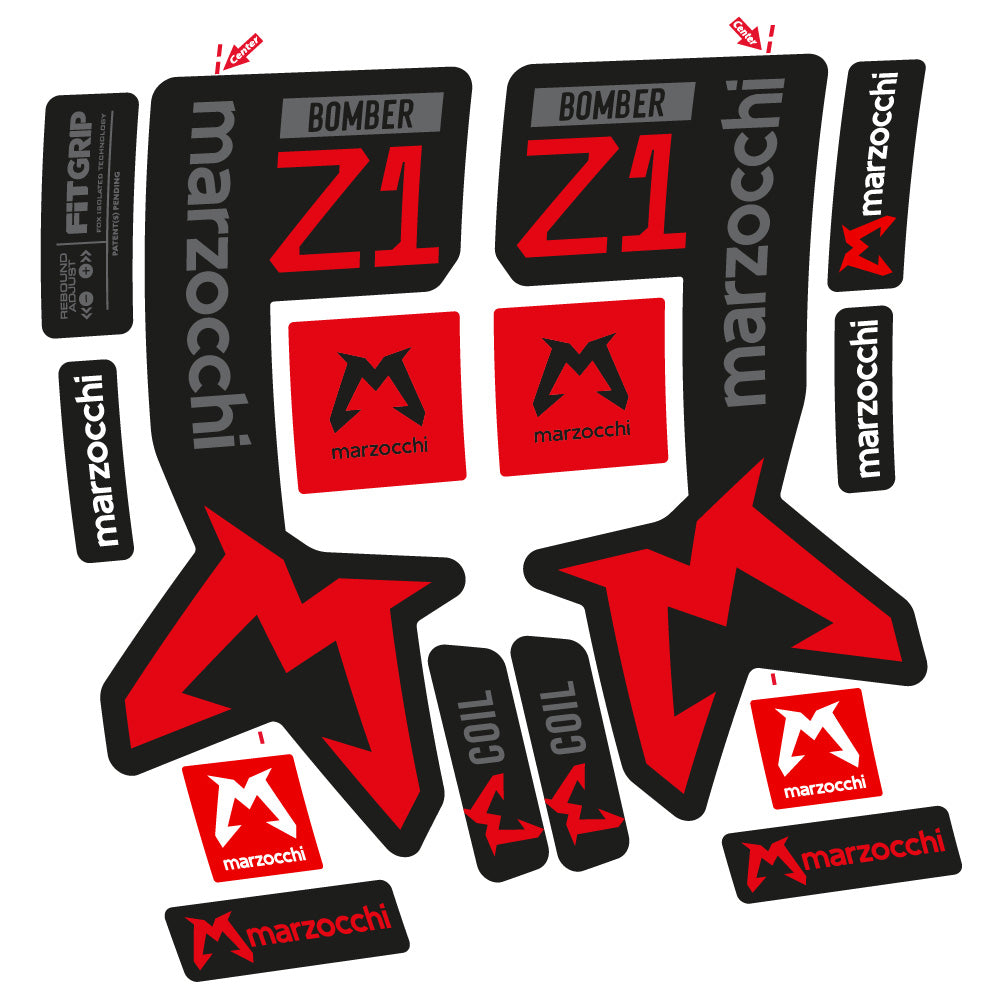 Stickers Marzocchi Bomber Z1 29” MTB Vinyl Stickers compatibles Autocollants fourche VTT 29"