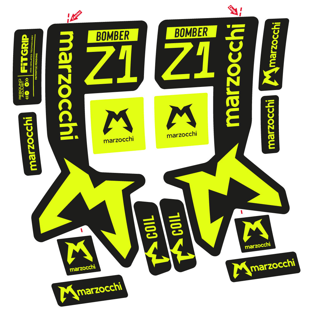 Stickers Marzocchi Bomber Z1 compatibles Autocollants fourche VTT 29"