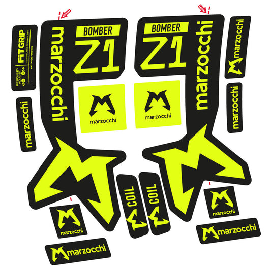 Stickers Marzocchi Bomber Z1 compatibles Autocollants fourche VTT 29"