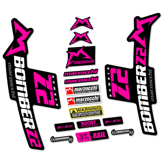 Stickers Marzocchi Bomber Z2 compatibles - Autocollants fourche VTT