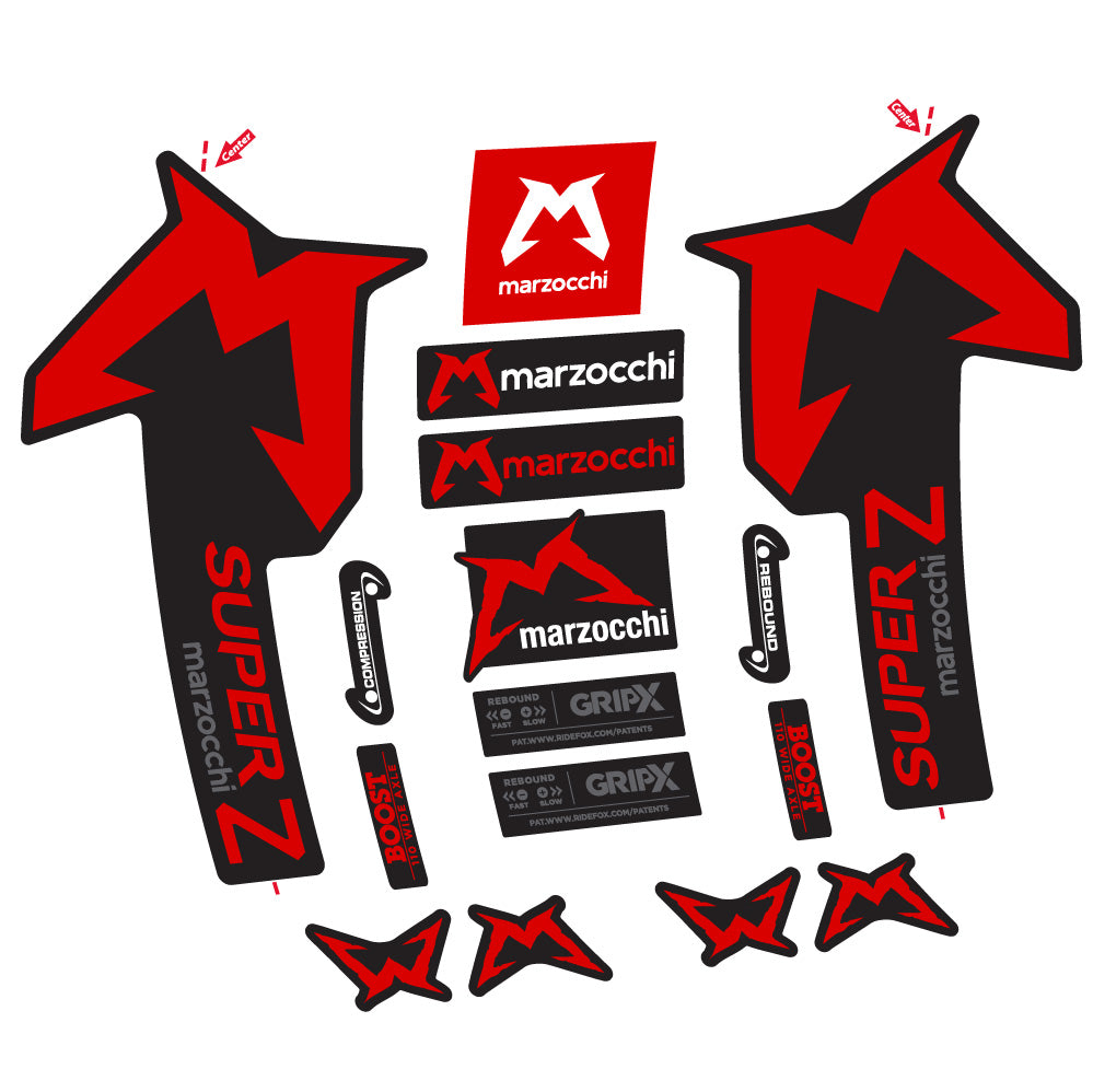Stickers Marzocchi Super Z compatibles - Autocollants fourche VTT
