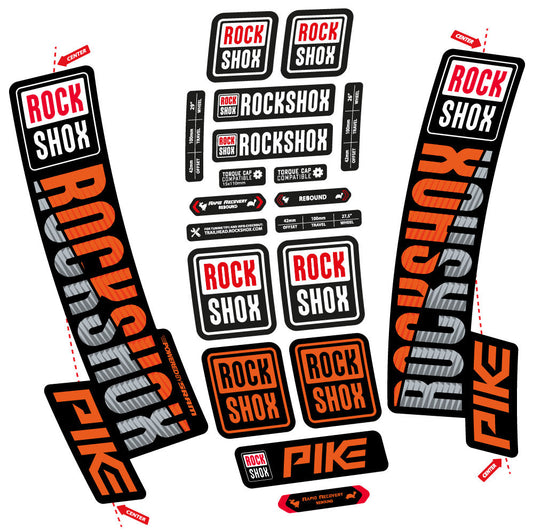 Stickers Rock Shox Pike 2018 compatibles Autocollants fourche VTT 29"