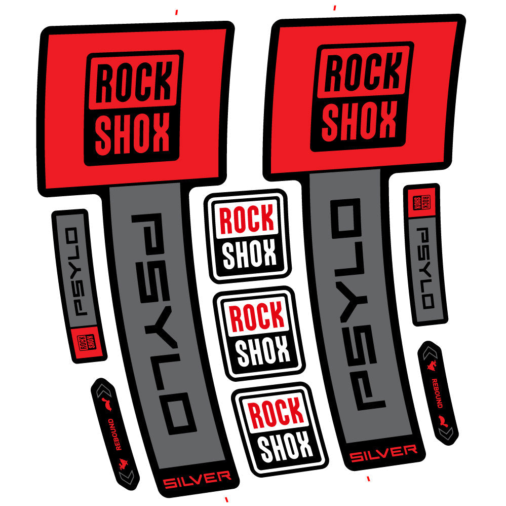 Stickers RockShox Psylo Silver 2025 compatibles - Autocollants fourche VTT