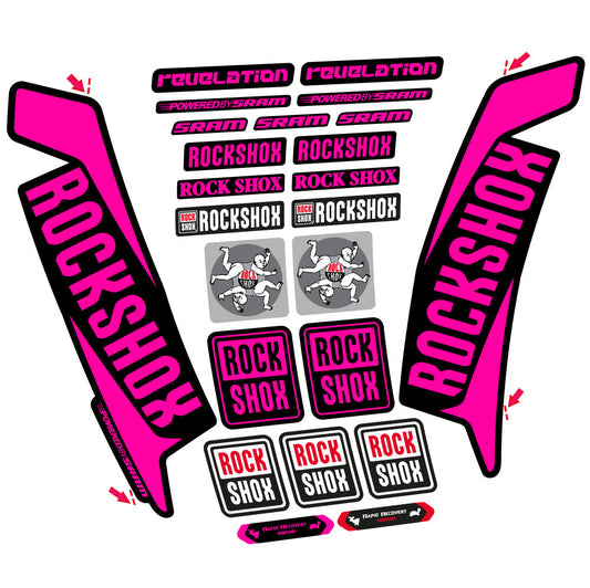 Stickers Rock Shox Revelation 2016 compatibles - Autocollants fourche VTT