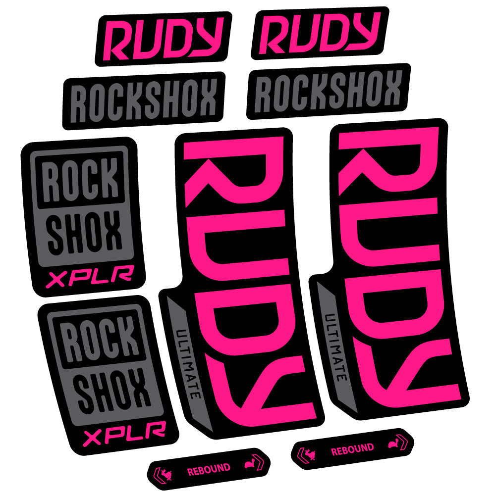 Stickers Rock Shox Rudy Ultimate compatibles Autocollants fourche VTT 29"