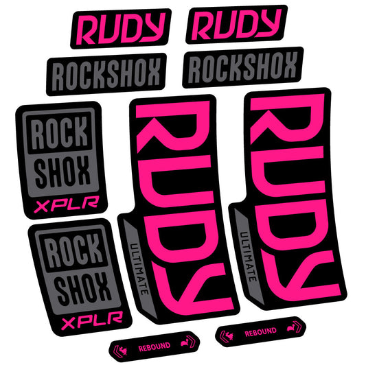 Stickers Rock Shox Rudy Ultimate compatibles Autocollants fourche VTT 29"