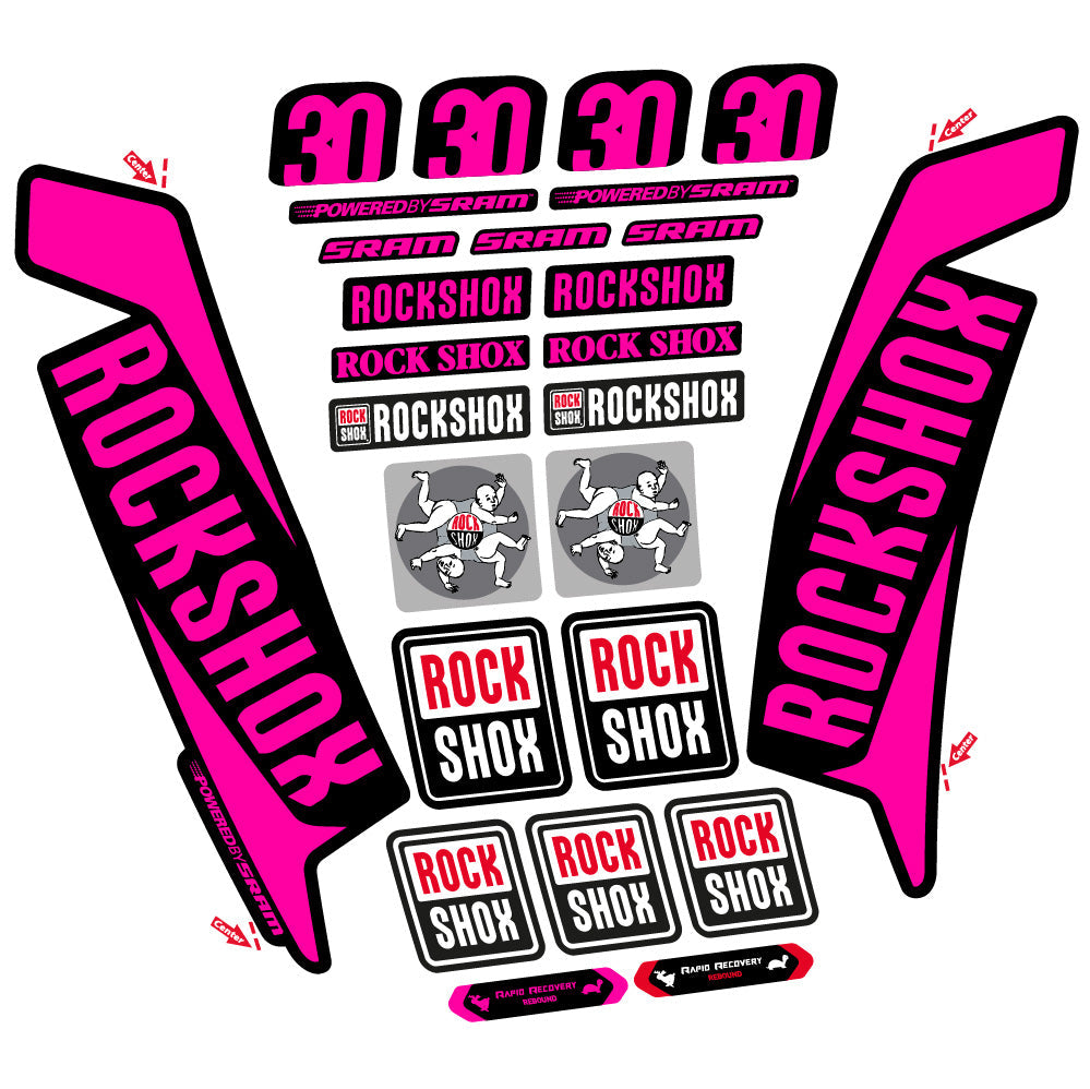 Stickers Rock Shox TK30 2016 compatibles - Autocollants fourche VTT