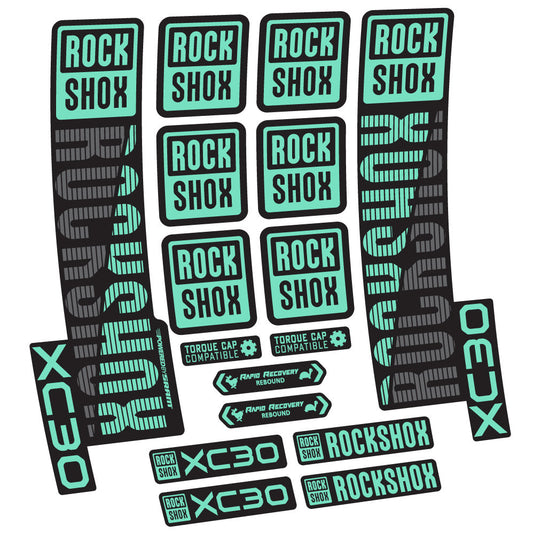 Stickers Rock Shox XC30 compatibles - Autocollants fourche VTT