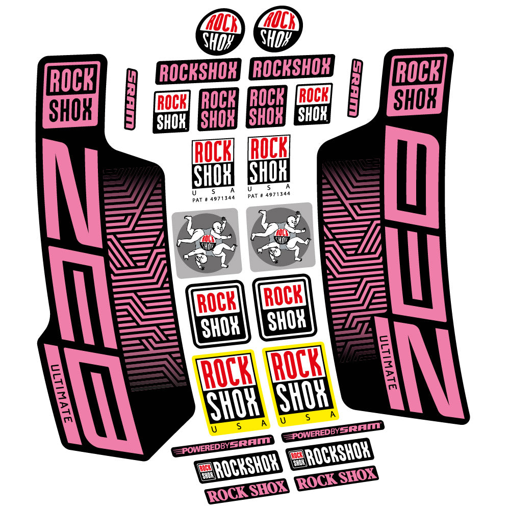 Stickers Rock Shox Zeb Ultimate 2023 compatibles Autocollants fourche VTT 29"