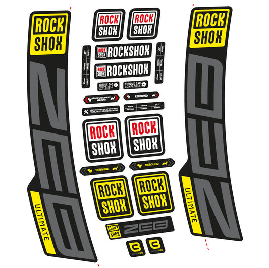 Stickers RockShox ZEB Ultimate 2020-2024 compatibles - Autocollants fourche VTT