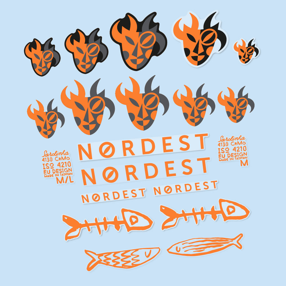 Stickers Nordest Sardinha 2 compatibles Autocollants cadre