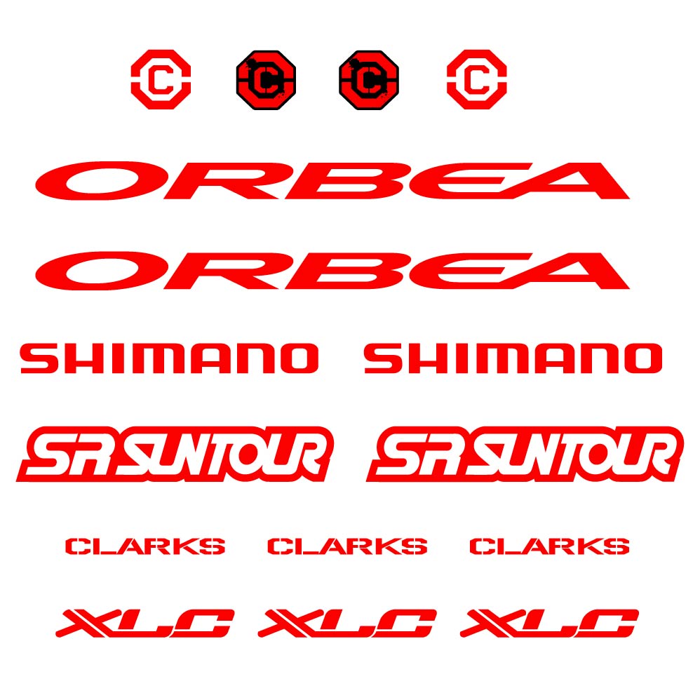 Stickers Orbea, Shimano, SRSuntour, Clarks, XLC compatibles Autocollants cadre