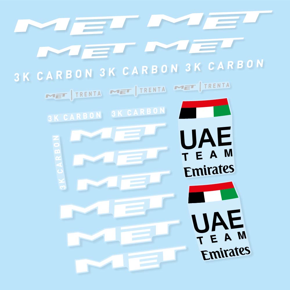 Stickers MET Trenta 3K Carbon UAE compatibles Autocollants casque