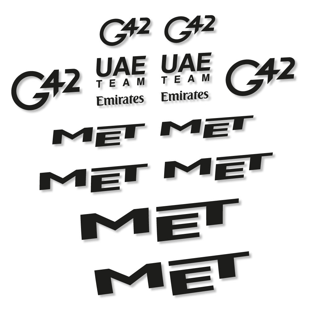 Stickers MET G42 UAE compatibles - Autocollants casque vélo