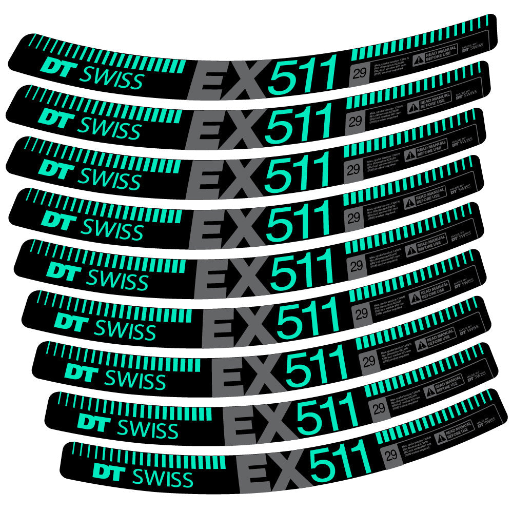Stickers DT Swiss EX 511 compatibles Autocollants roues VTT 29"