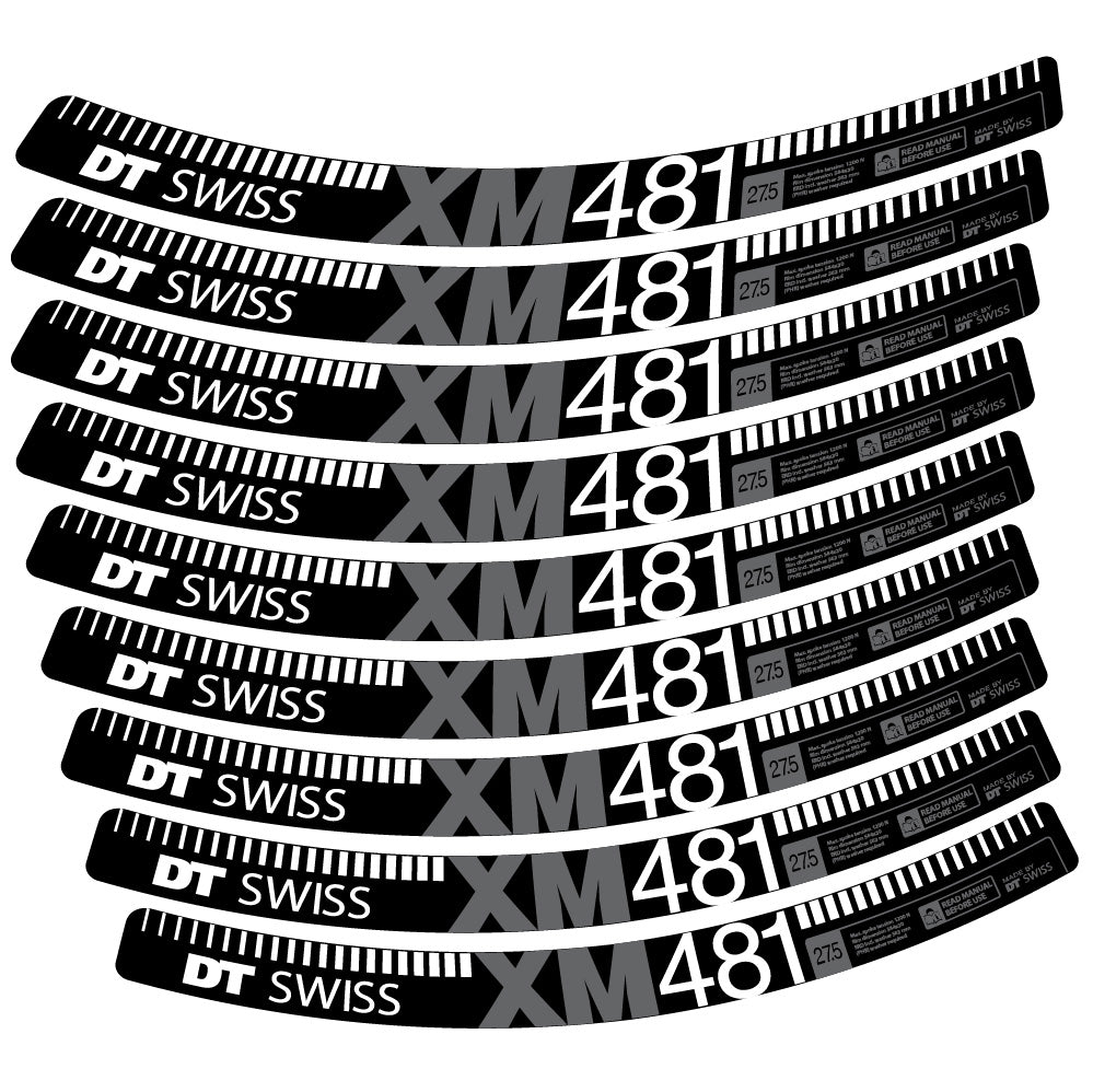 Stickers DT Swiss XM481 compatibles - Autocollants roue vélo VTT