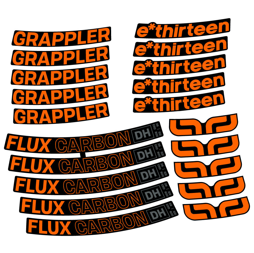 Stickers EThirteen Grappler Flux Carbon compatibles Autocollants roues VTT 29"