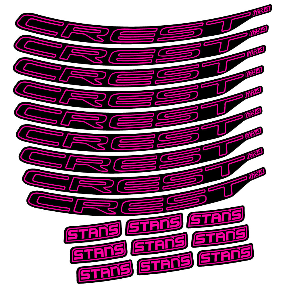 Stickers Stans Crest MK4 Ver1 compatibles - Autocollants roue vélo VTT