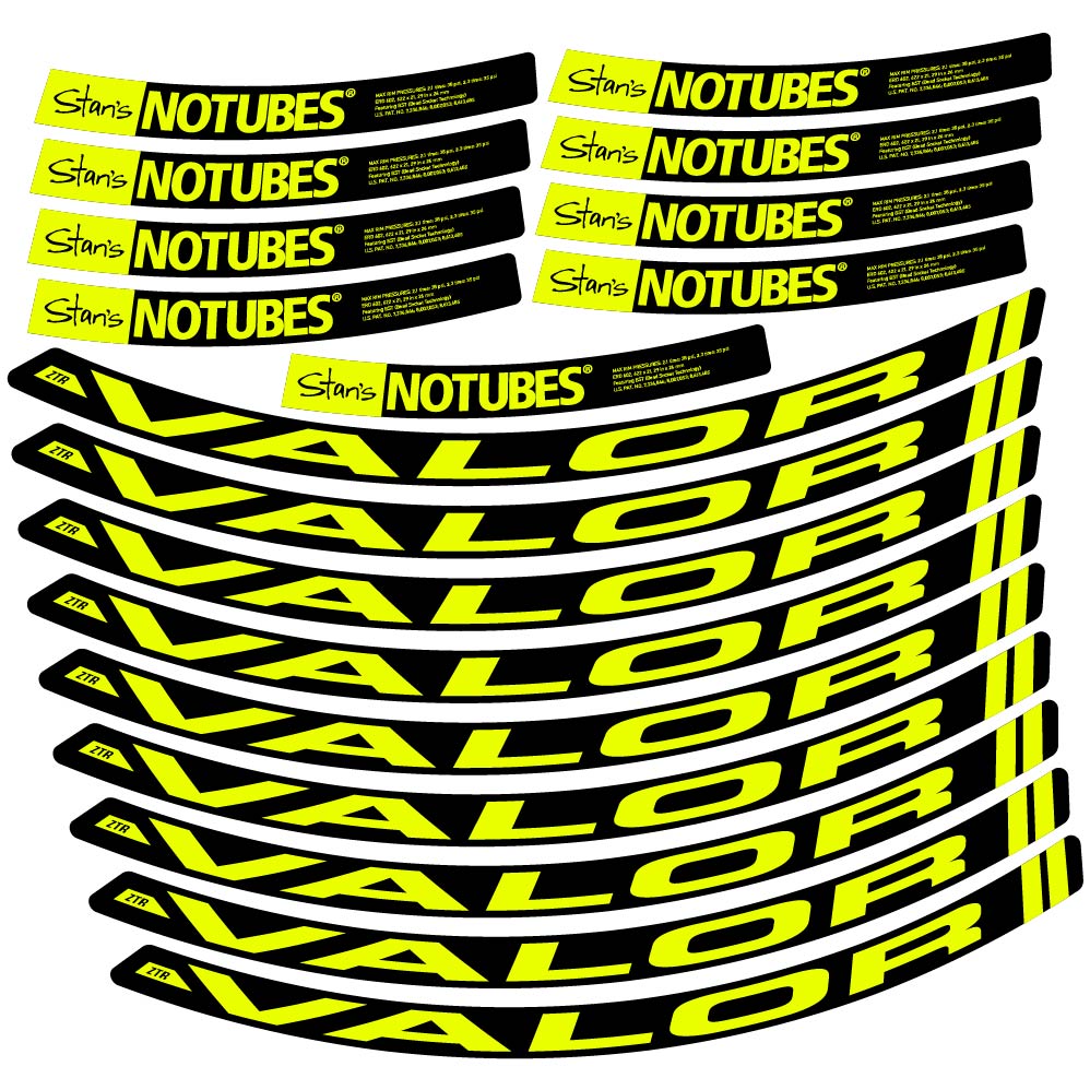 Stickers Stans Notubes ZTR Valor compatibles Autocollants roues VTT 29"