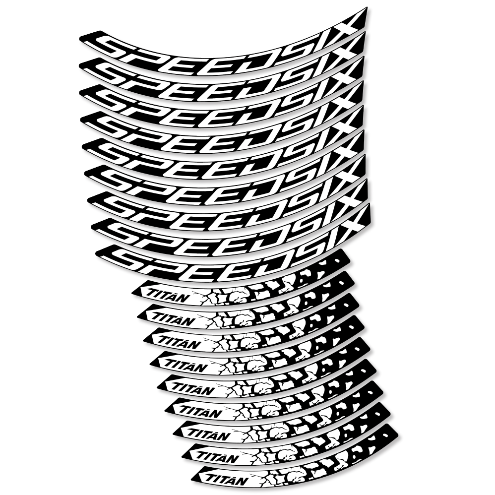Stickers SpeedSix Titan compatibles - Autocollants roue vélo VTT