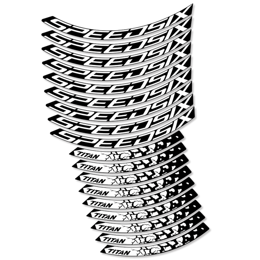 Stickers SpeedSix Titan compatibles - Autocollants roue vélo VTT