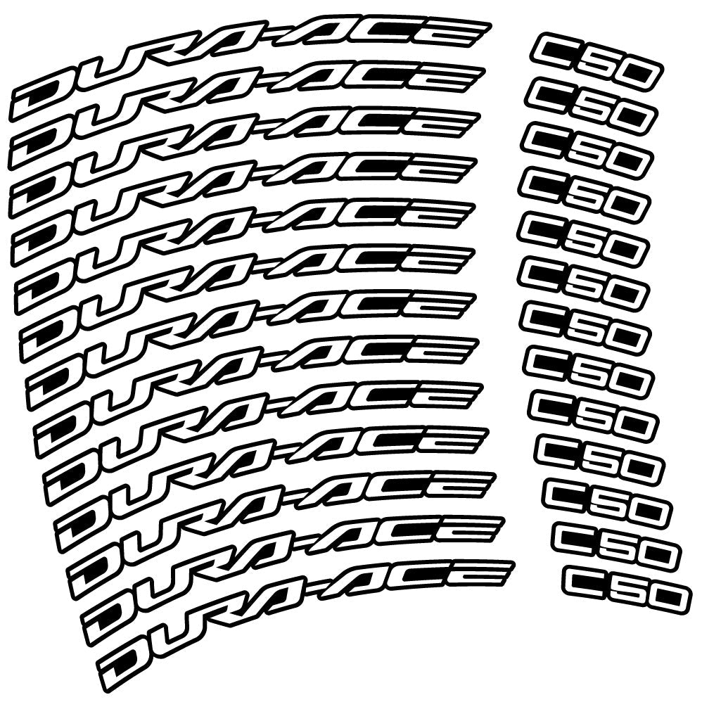 Stickers Shimano DuraAce C50 Carbon 2022 compatibles Autocollants roues Route