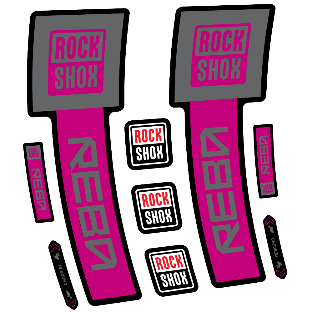 Stickers Rock Shox Reba Base 2025 compatibles - Autocollants fourche VTT