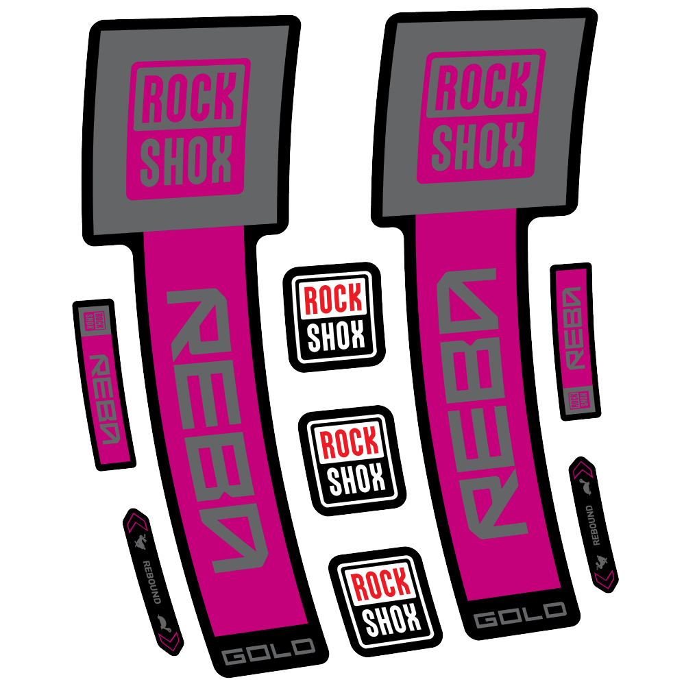 Stickers Rock Shox Reba Gold 2025 compatibles - Autocollants fourche VTT