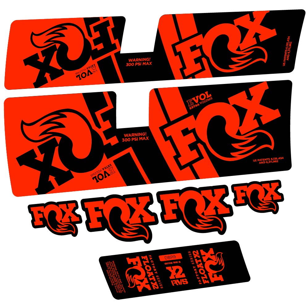 Stickers Fox Float X2 Factory DBR9 2019 compatibles Autocollants amortisseur