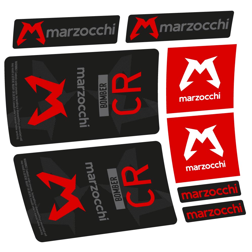 Stickers Marzocchi Bomber CR 2023-2024 compatibles - Autocollants amortisseur VTT