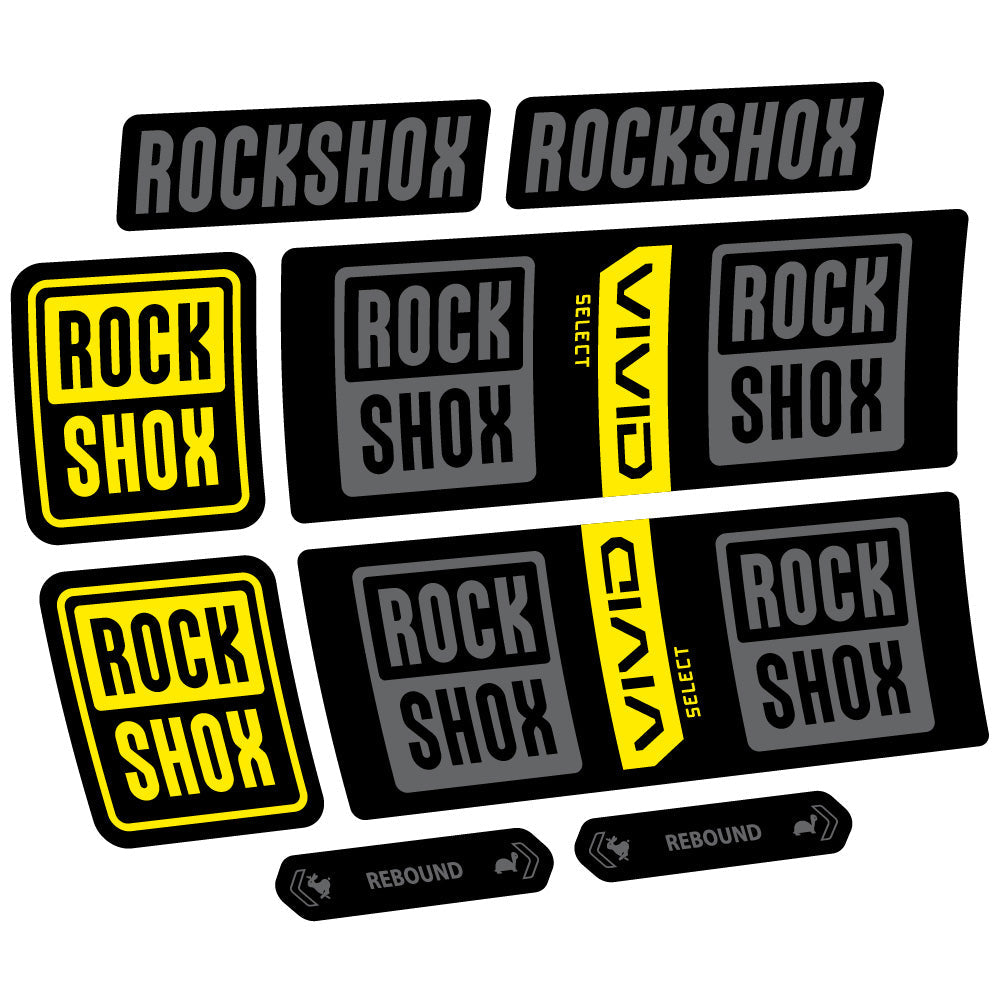 Stickers Rock Shox Vivid Coil Select compatibles Autocollants amortisseur VTT
