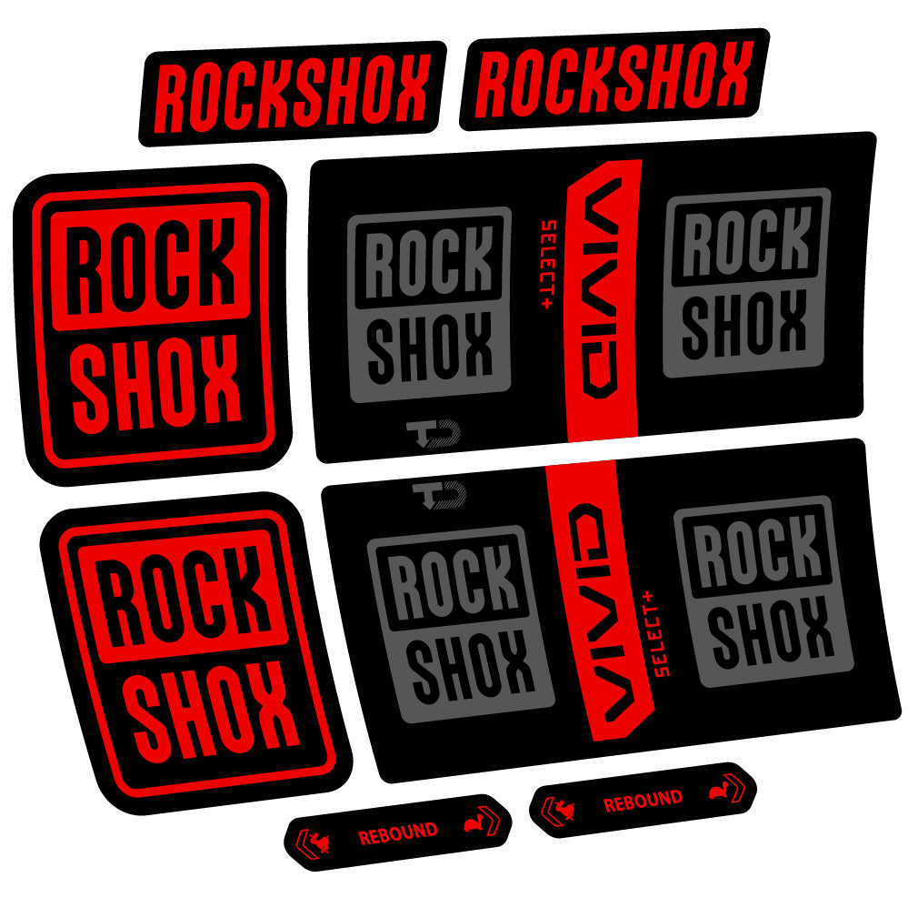 Stickers Rock Shox Vivid Coil Select Plus compatibles Autocollants amortisseur VTT