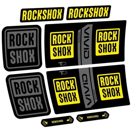 Stickers Rock Shox Vivid Coil Ultimate compatibles Autocollants amortisseur VTT