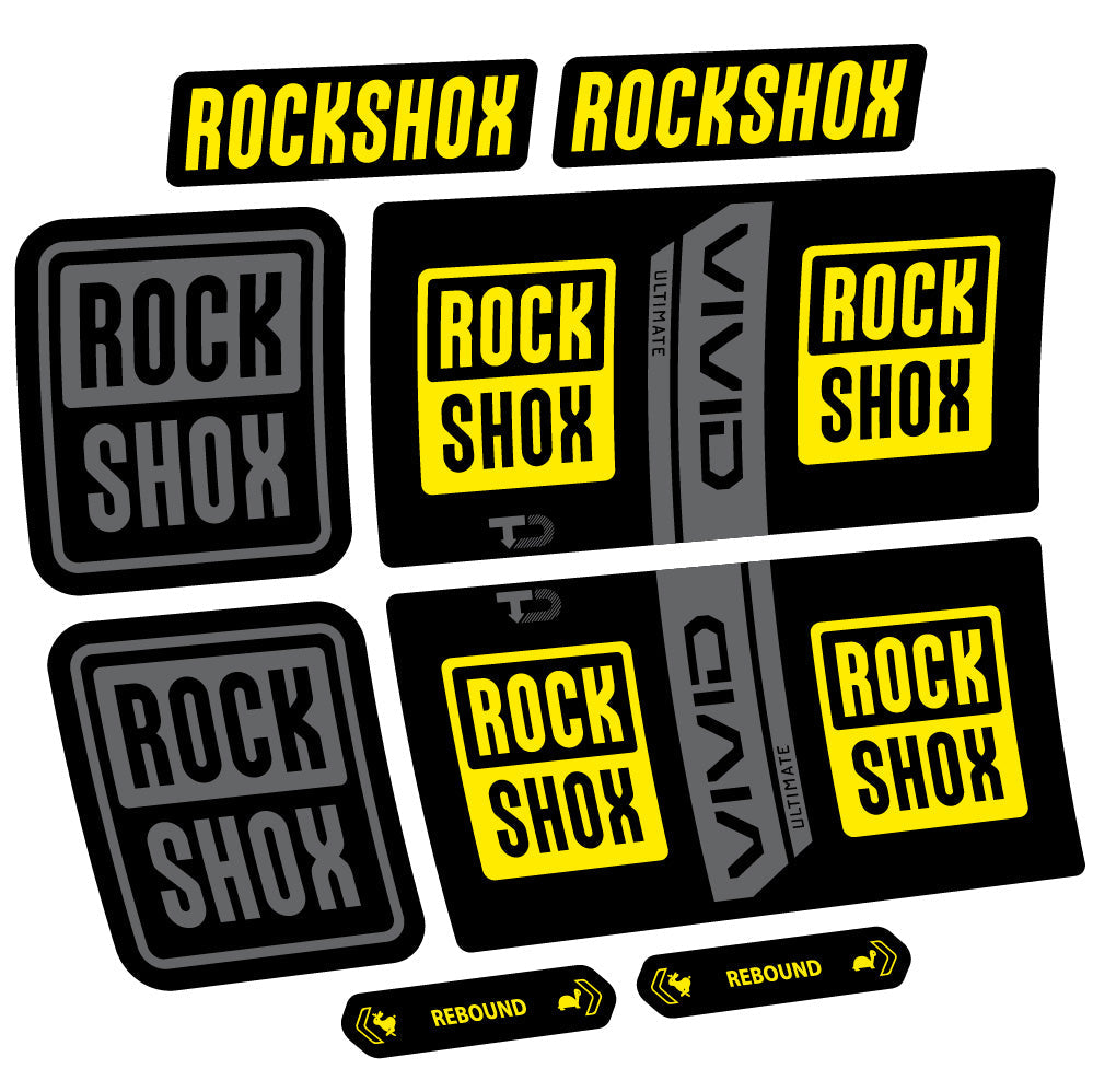 Stickers RockShox Vivid Coil Ultimate compatibles - Autocollants amortisseur VTT