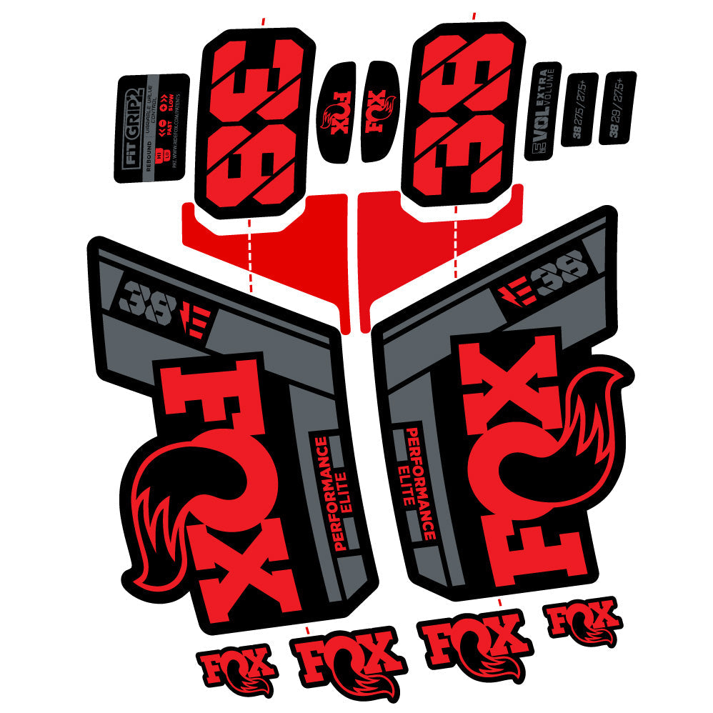 Stickers Custom Autocollant for Fox 38 Performance Elite E (2021 2024) 29” Vinyl Sticker Autocollants fourche VTT